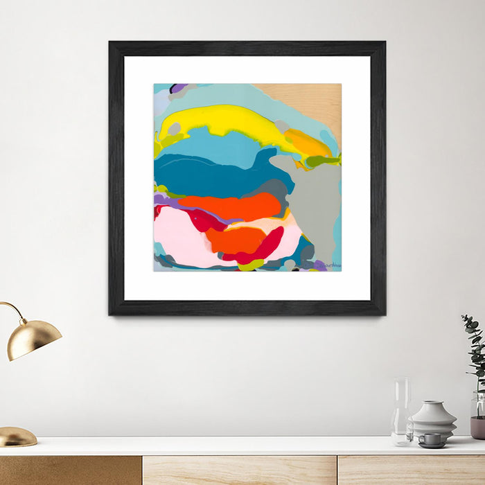 \"Free Falling\" Matted and Framed Black 30x30 Wall Art