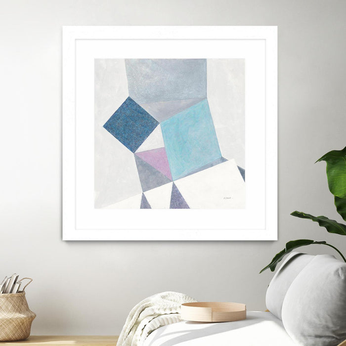 \"Bay Bridge V1\" Matted and Framed White 30x30 Wall Art
