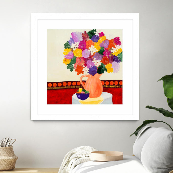 \"Taking In The Love\" Matted and Framed White 30x30 Wall Art