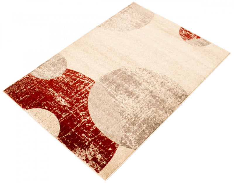 Ellegance Ivory / Red 6'7\" x 9'6\" Area Rug