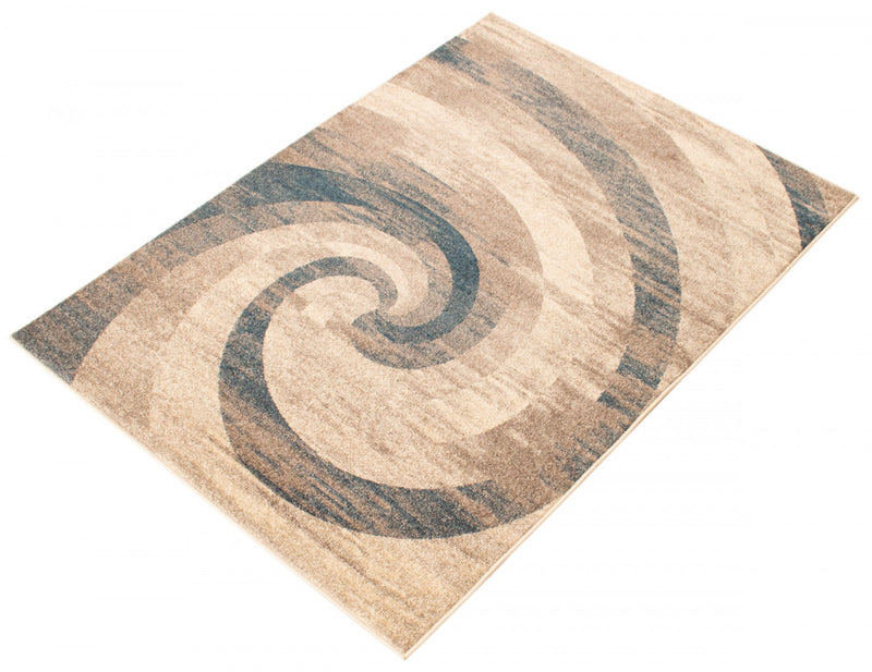 Korra Ivory / Blue 6'7\" x 9'6\" Area Rug