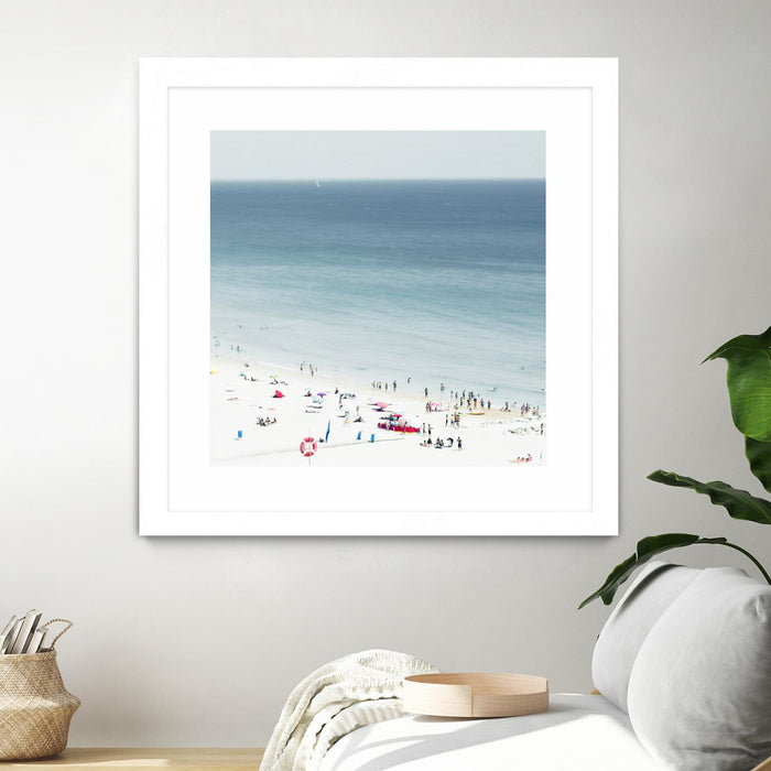 \"Sesimbra Ii\" Matted and Framed White 36x36 Wall Art