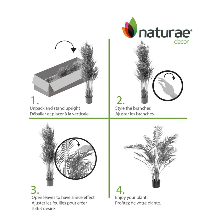 Artificial 59\" Areca Palm Indoor & Outdoor In Black Pot
