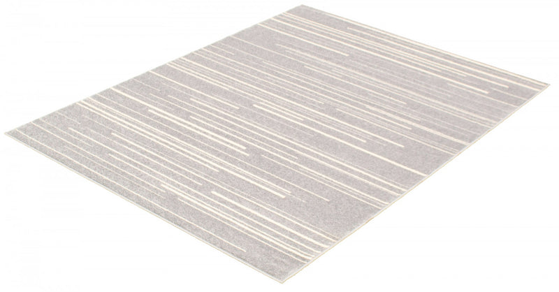 Faith Silver-Cream Area Rug - 3'11\" x 5'7\"