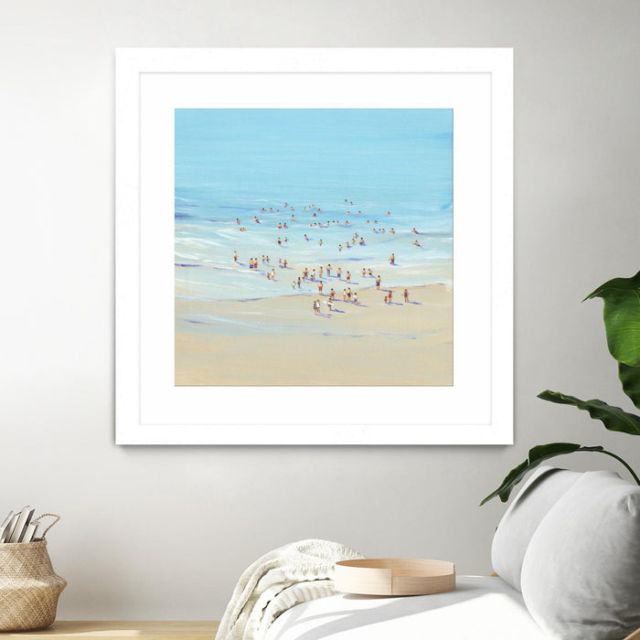 \"Beach Day I\" Matted and Framed White 30x30 Wall Art