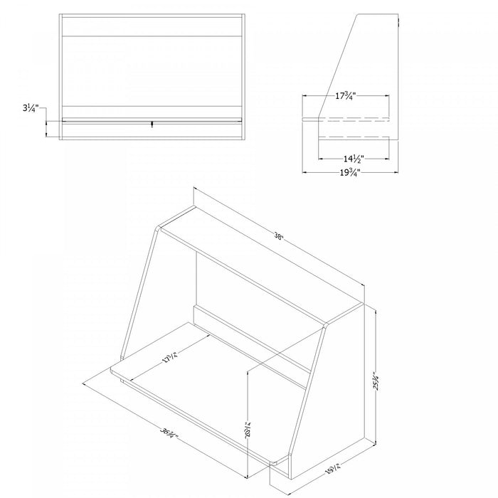 Hourra Floating Desk - Pure White 