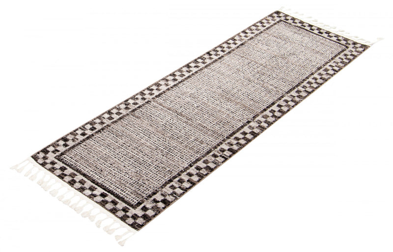 Vera Quattro Ivory/Grey Area Rug - 2'7\" x 8'4\"