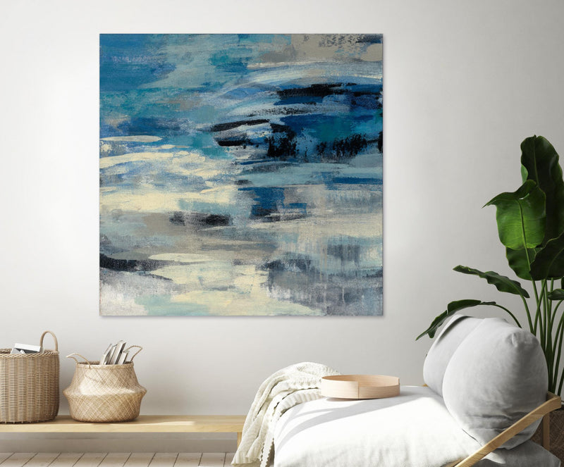 \"Indigo Wave\" Giant Art 72x72 Wall Art