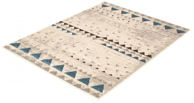 Raja Ivory-Blue Area Rug - 5'3\" x 7'3\"