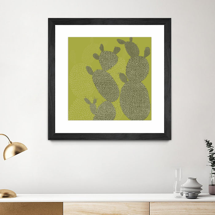 \"Opuntia Ii\" Matted and Framed Black 36x36 Wall Art