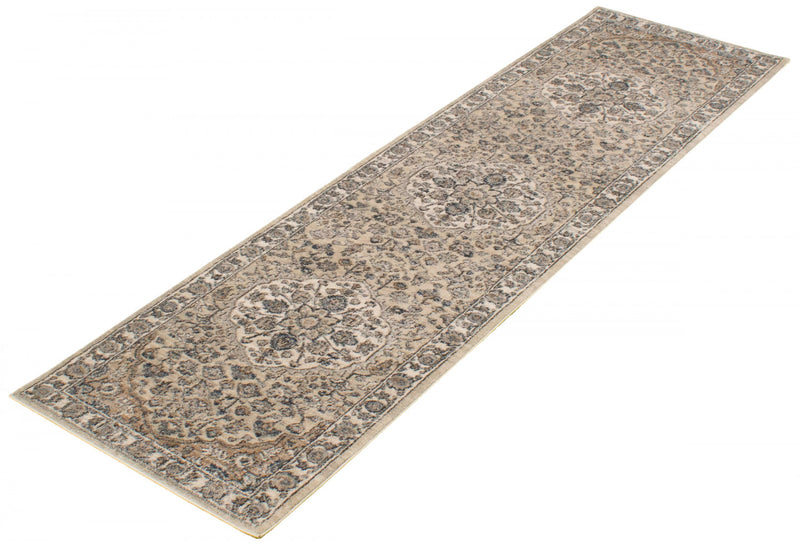 Octavian Tabriz Beige-Ivory Area Rug - 2'7\" x 8'2\"