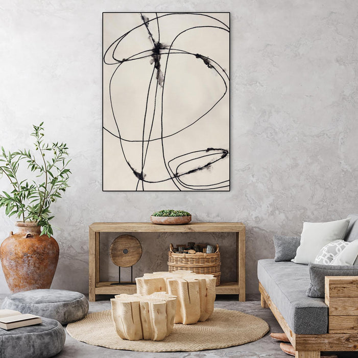 \"Tangled Ties\" Canvas Framed Black 30x40 Wall Art