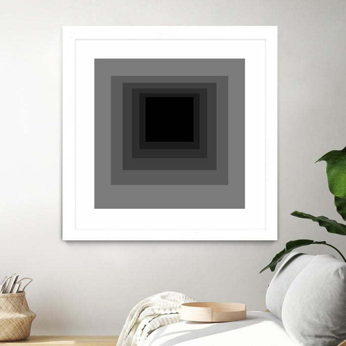 \"After Josef A\" Matted and Framed White 36x36 Wall Art