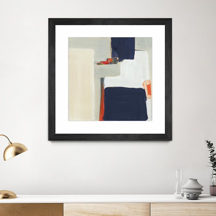 \"Bay Bridge V1\" Matted and Framed Black 30x30 Wall Art