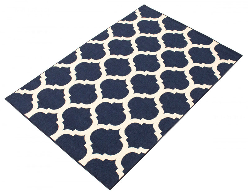 Sophie Ivory-Navy Area Rug - 3'11\" x 5'7\"
