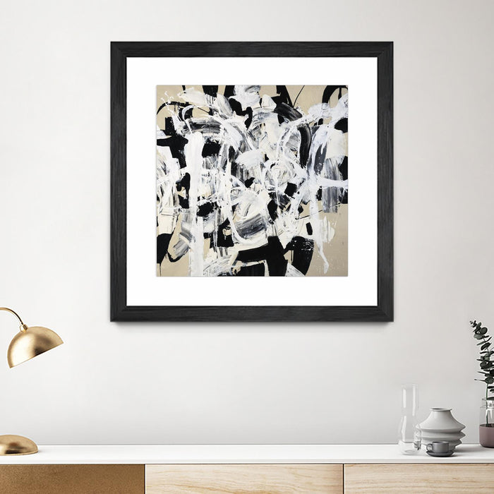 \"Talking Out Of Both Sides\" Matted and Framed Black 36x36 Wall Art