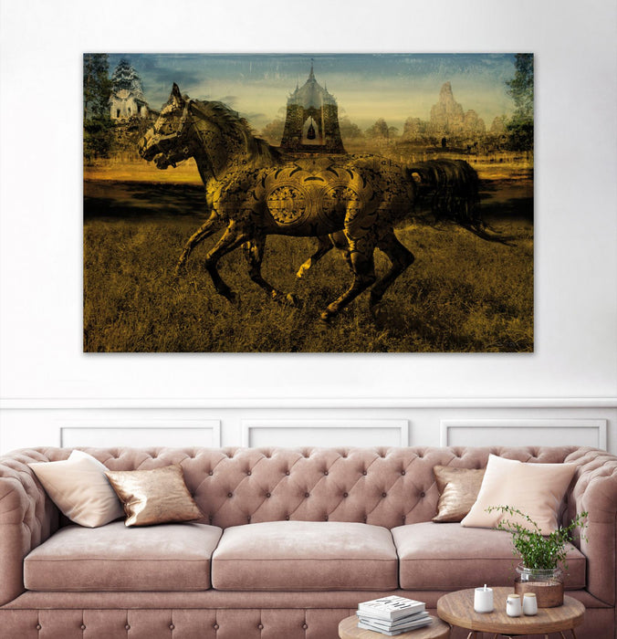 \"2 Horses\" Giant Art 84x54 Wall Art