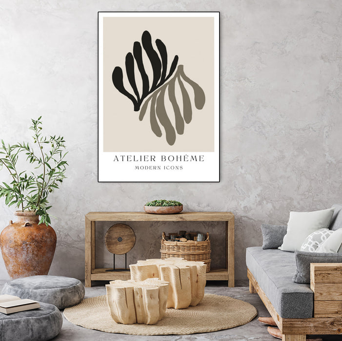 \"Atelier Bohème No.1\" Canvas Framed Black 30x40 Wall Art