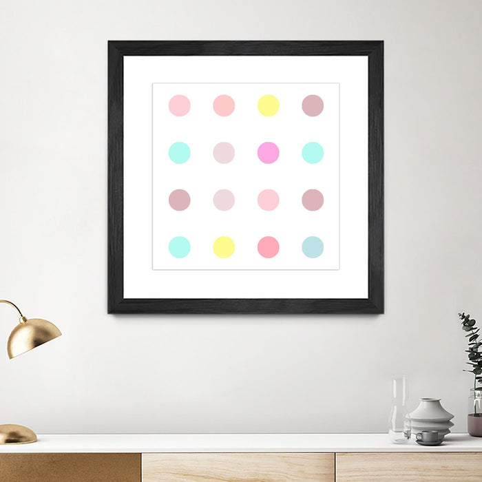 \"Pink Iv\" Matted and Framed Black 36x36 Wall Art