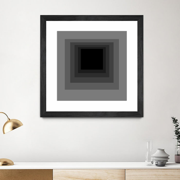 \"After Josef A\" Matted and Framed Black 36x36 Wall Art