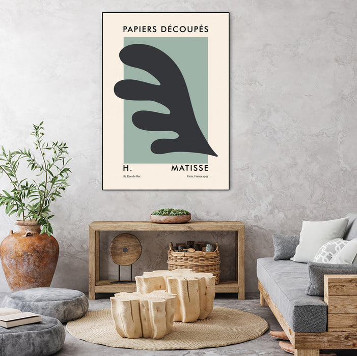 \"Papiers Découpés Vi\" Canvas Framed Black 30x40 Wall Art