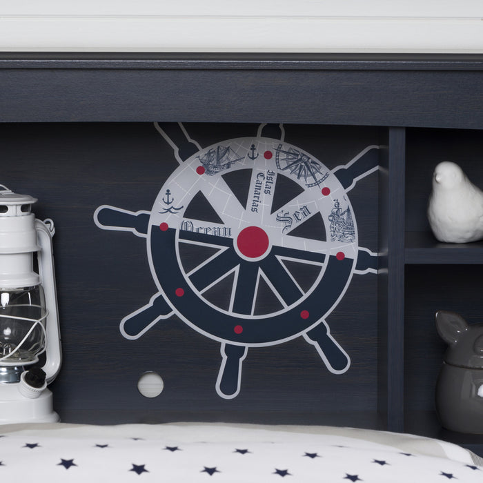 Aviron Twin Bookcase Headboard - Blueberry