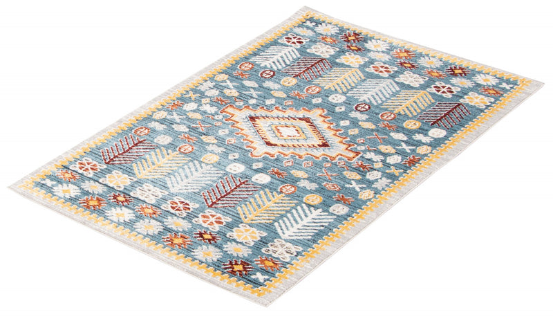 Gypsy Blue Machine Washable Area Rug - 6'0\" x 9'0\"