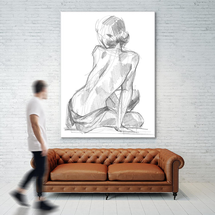 \"Sitting Pose Ii\" Giant Art 72x54 Wall Art