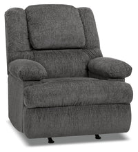 5598 Chenille Massage Power Recliner with Storage Arm - Atlantic Graphite 