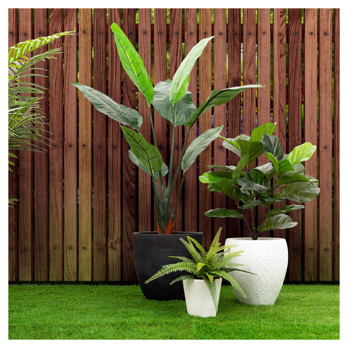 Artificial 47\" Fiddle Leaf Indoor & Outdoor In Black Pot