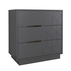 Nordika 3-Drawer Chest - Charcoal Grey