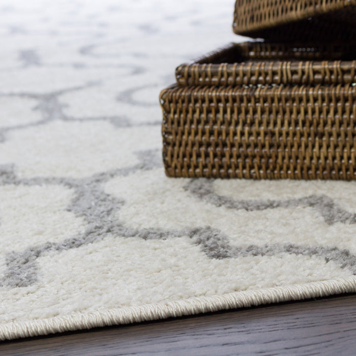 Lav Lat White 3x5 Area Rug