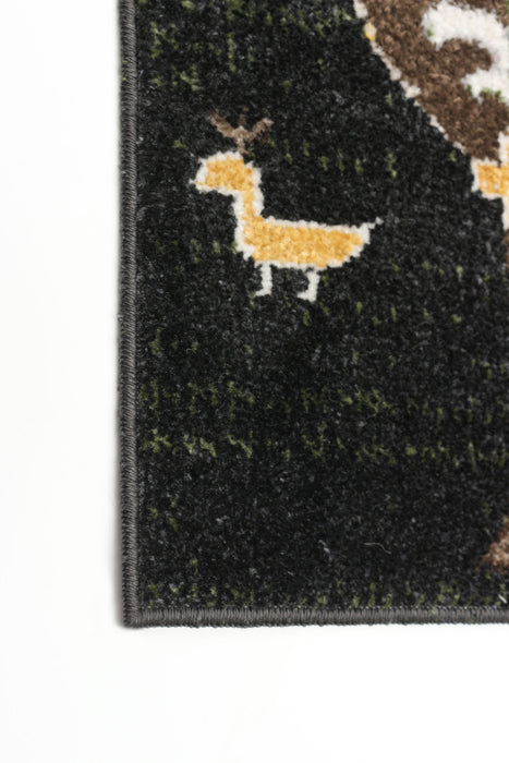 Pine Black Machine Washable Area Rug - 3'0\" x 5'0\"