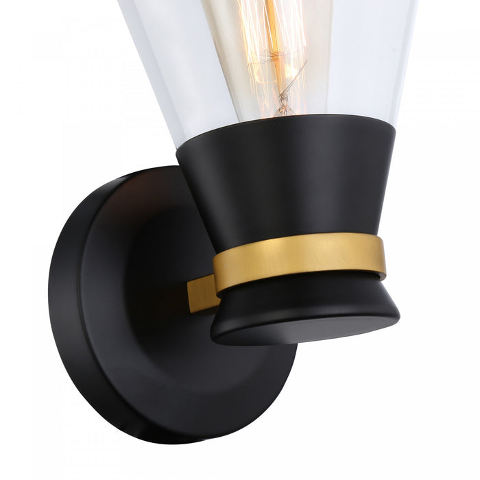 Kanata Black & Brushed Brass 1-Light Sconce