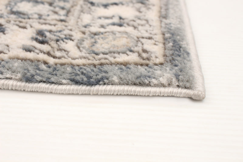 Octavian Tabriz Blue-Ivory Area Rug - 2'7\" x 8'2\"