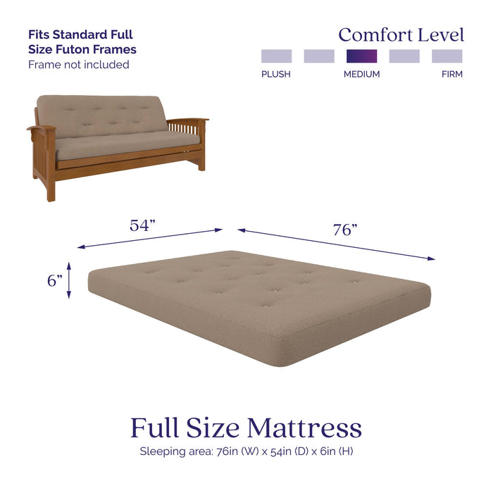 Signature Sleep Braga Full Bonnell Coil Futon Mattress - Tan