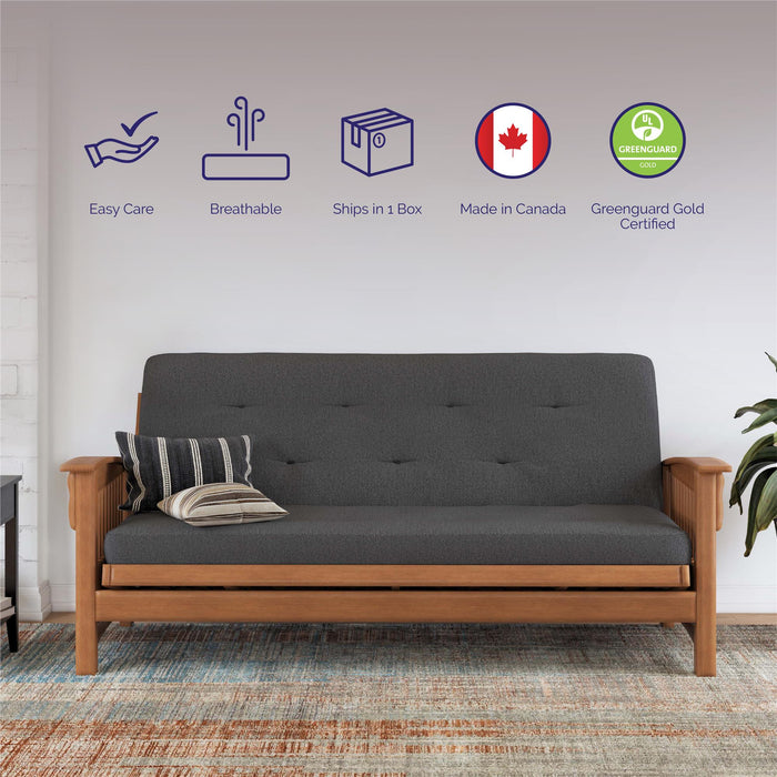 Signature Sleep Braga Full Bonnell Coil Futon Mattress - Grey