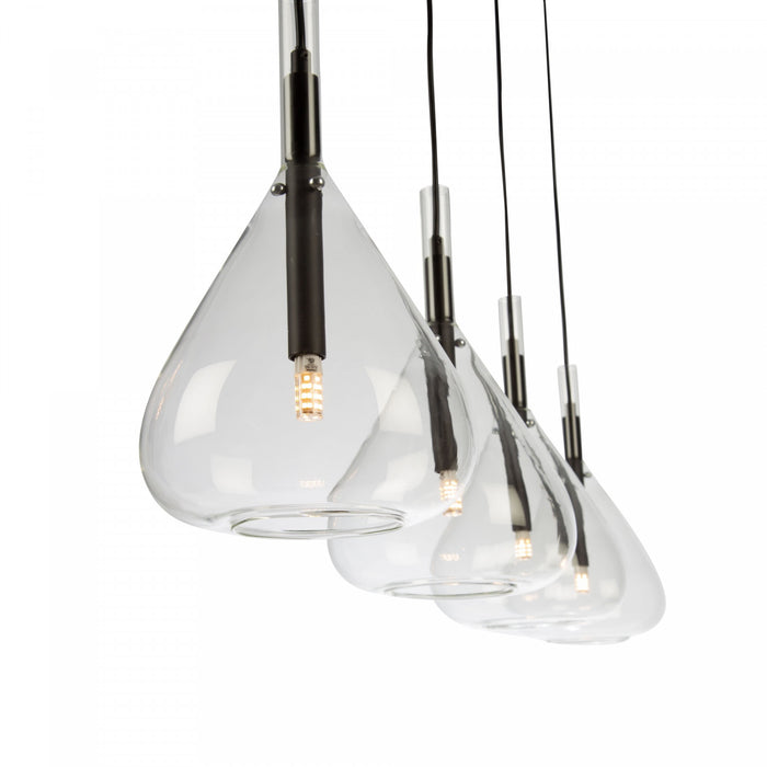 Conic 4-Light Black Ceiling Light