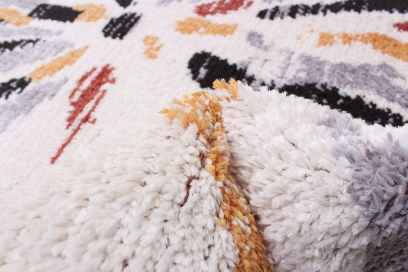 Paloma Sunburst Black, White Area Rug - 3'11\" x 5'11\"