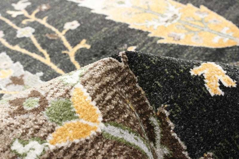 Pine Black Machine Washable Area Rug - 5'0\" x 7'0\"