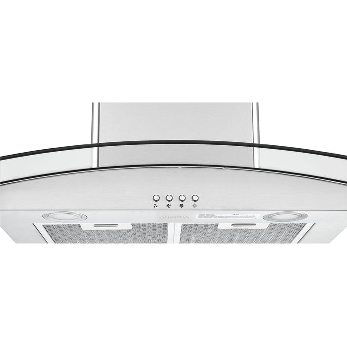 Ancona IGCC630 30\" Island Glass Stainless Steel Range Hood - AN-1404