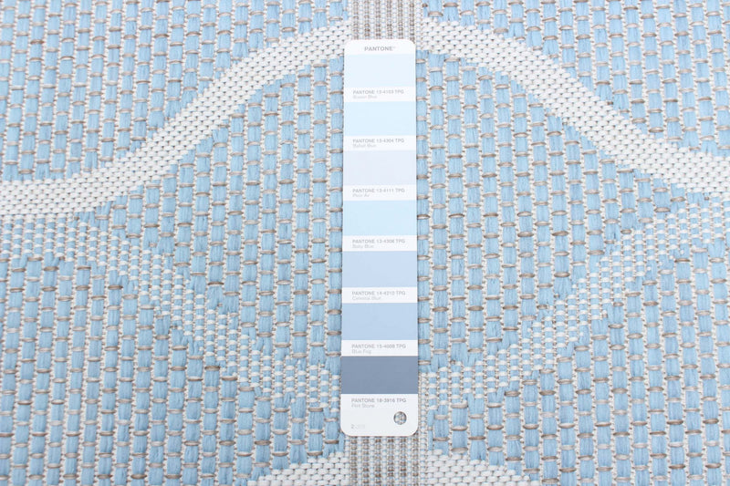 Neisha Abstract Light Blue Rug 6'7\" X 9'6\" Area Rug