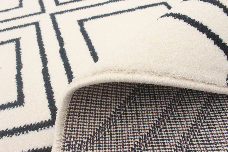 August Geod White-Navy 6'7\" x 9'6\" Area Rug