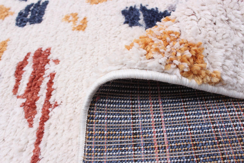 Paloma Sunburst Navy, White Area Rug - 3'11\" x 5'11\"