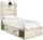 Abby Side Storage Bed with LED Light & USB Ports for Kids, White - Twin Size