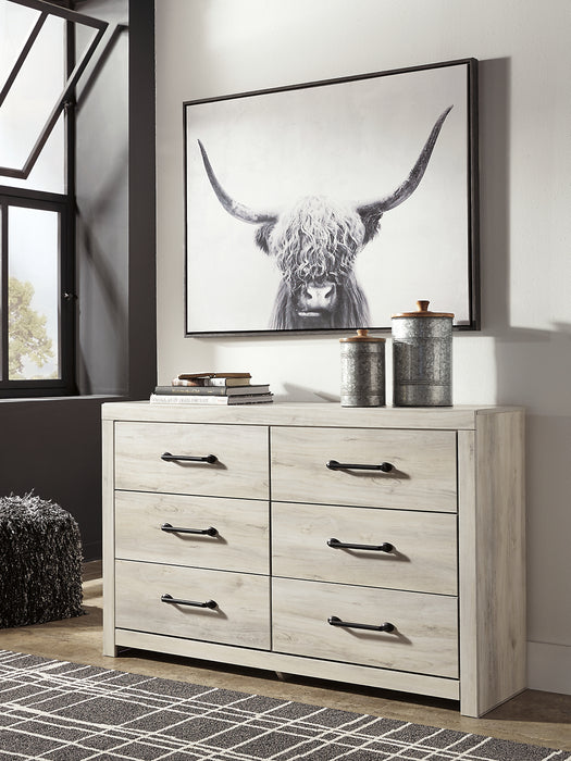 Abby 6pc Bedroom Set with Panel Bed, Dresser, Mirror & Nightstand, LED, USB, White - Queen Size