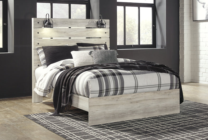 Abby 6pc Bedroom Set with Panel Bed, Dresser, Mirror & Nightstand, LED, USB, White - Queen Size