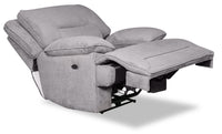 Beau Faux Suede Power Recliner - Grey 