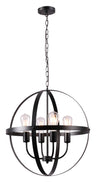 Brahe Industrial Black 4-Light Pendant Ceiling Light