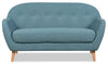 Calla Linen-Look Fabric Loveseat - Blue